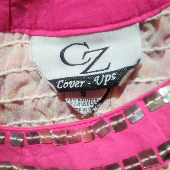 *** Pink Sleeveless Sheer Cover-Up Dress - Picture 7 of 9